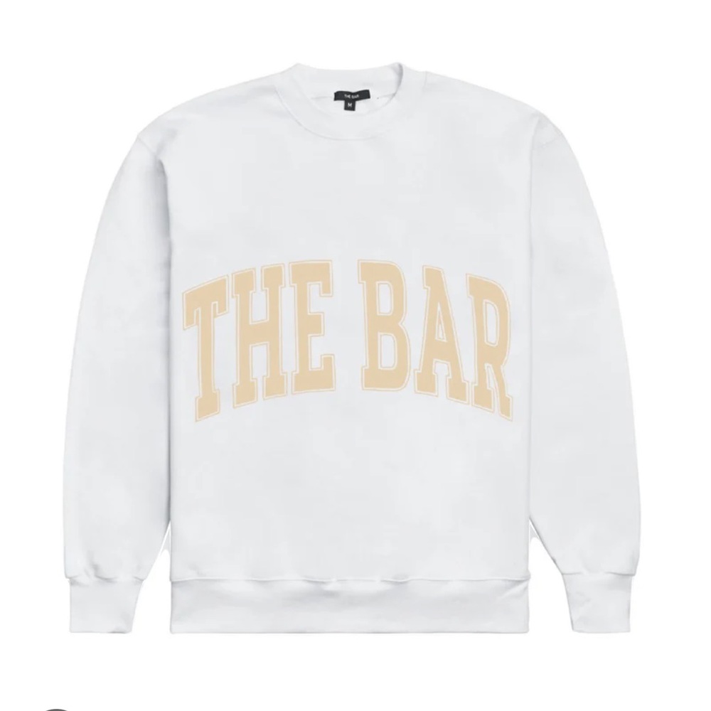 The bar cream tan varsity sweatshirt
